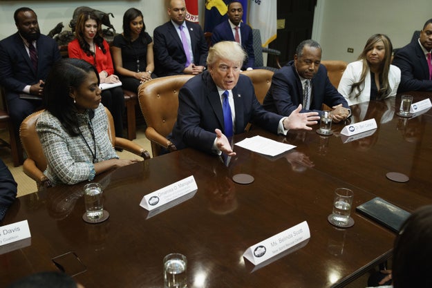 President Trump on Wednesday participated in a "listening session" to kick off Black History Month at the White House.