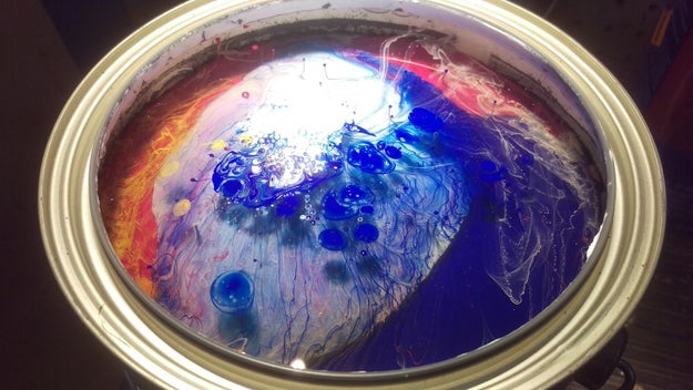 This can of paint, before the paint's been mixed.