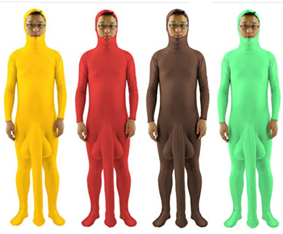 And finally, these morph suits complete with giant dong. 