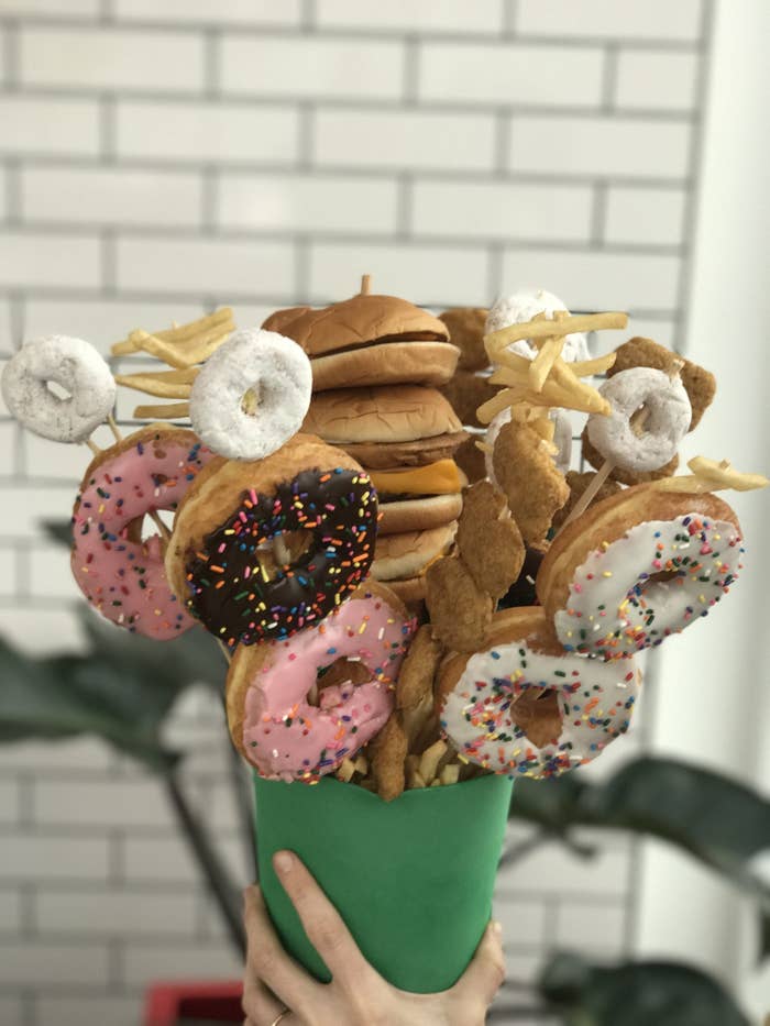 Christmas gift baskets & edible christmas gifts This Junk Food Bouquet Takes Valentine's Day To The Next Level