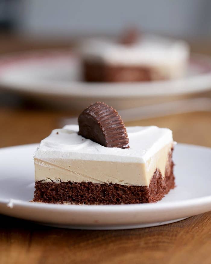 Chocolate Peanut Butter Poke Cake