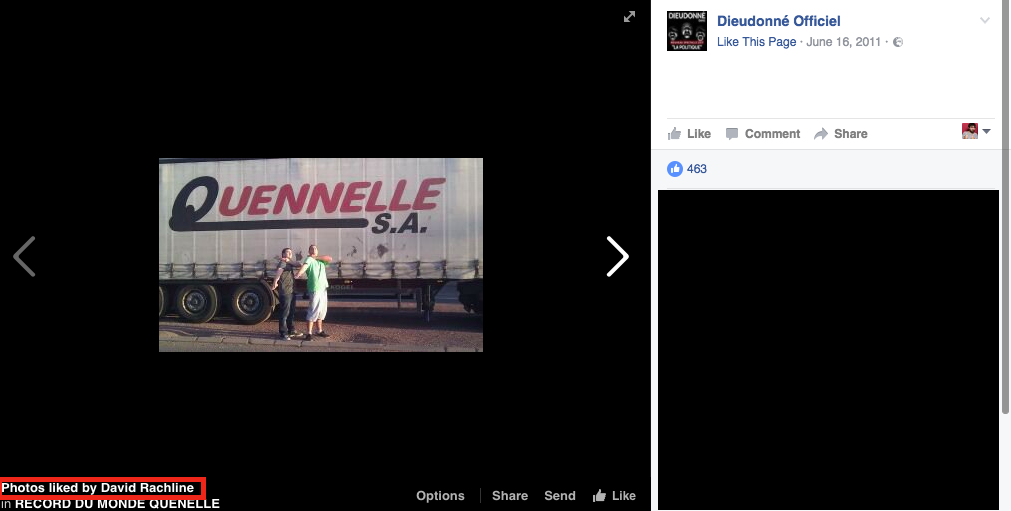 La quenelle fait partie d'un ensemble de codes et gestes utilisés par Dieudonné et ses fans pour entretenir la confusion autour de leur idéologie. C'est un geste à la signification volontairement floue mais qui peut être résumé en un bras d'honneur contre le «système», ce dernier étant généralement associé à un «complot juif».
