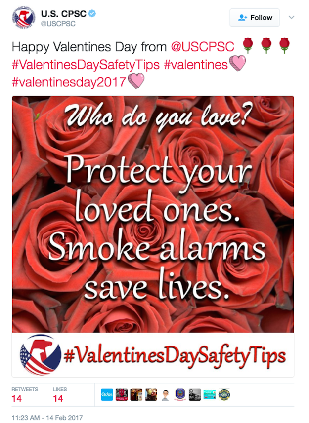 On Valentine's Day, things got sexy. The commission chose a day devoted to hot and fiery love to get its message out about smoke detectors.