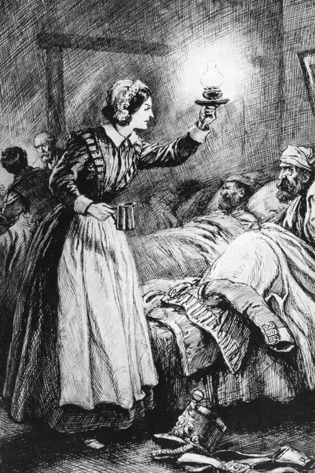 Want proof? Here's the mother of all modern nursing, Florence M-Fing Nightingale tending to a patient even though he looks grumpy AF.