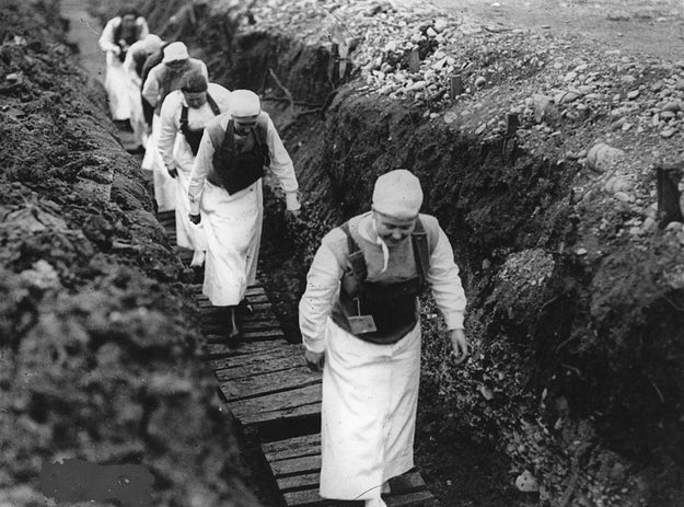 And during World War I nurses BRAVED THE DAMN TRENCHES to care for soldiers.