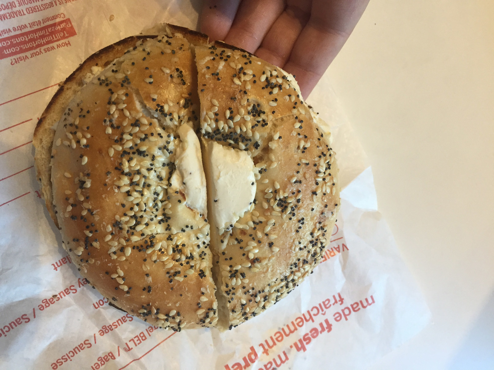 Does Tim Hortons Not Know How To Cut A Bagel In Half?