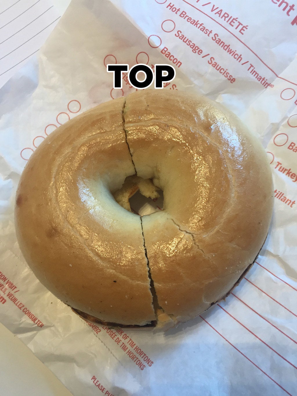 Does Tim Hortons Not Know How To Cut A Bagel In Half