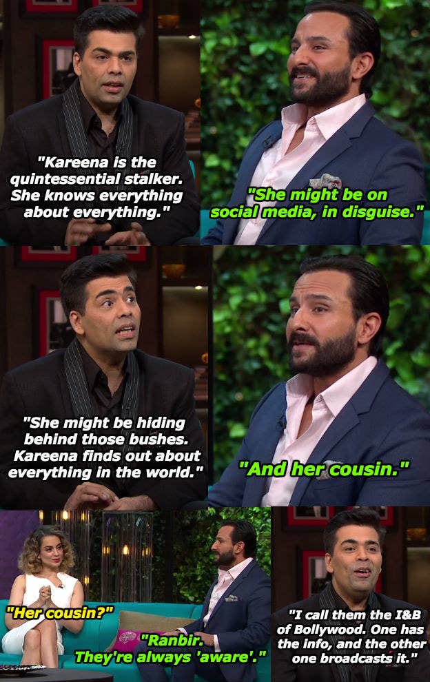 18 Hilarious Moments From Kangana Ranaut And Saif Ali Khan S Koffee With Karan Episode Karan, who was more of an outsider at the show got literally roasted by kangana, as she vocalized her opinion about kangana ranaut, saif ali khan and shahid kapoor appeared on the show to promote their upcoming movie 'rangoon'. kangana ranaut and saif ali