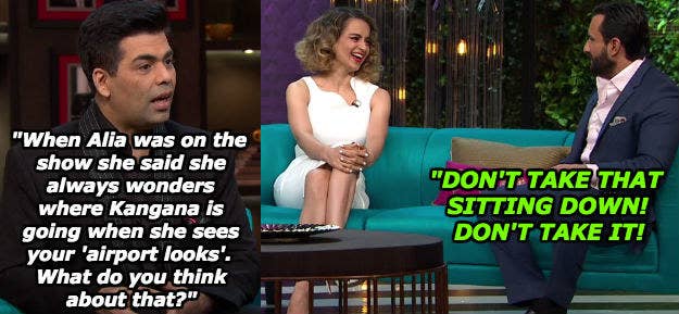 18 Hilarious Moments From Kangana Ranaut And Saif Ali Khan S Koffee With Karan Episode Kangana ranaut and saif ali khan are seen here in the koffee with karan promo. kangana ranaut and saif ali