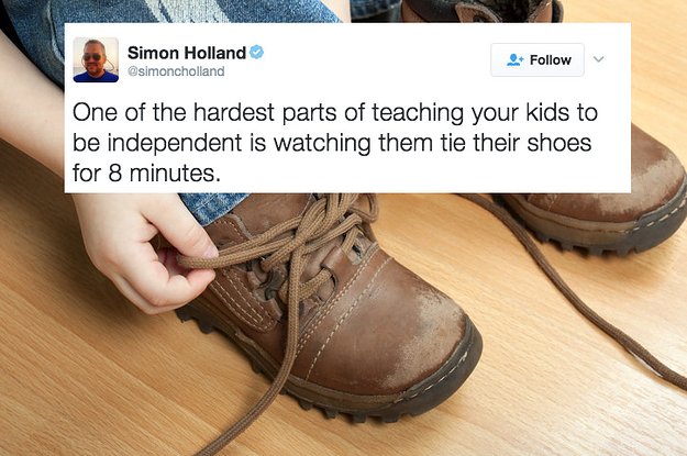 What is a saying that helps teach children how to tie their shoes?