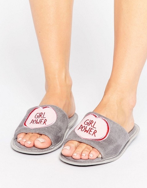 A pair of cozy slider slippers to put on after a long day of fighting the patriarchy.