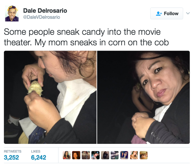 This mum and her cinema snack.