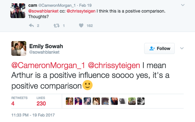 According to the original poster's interaction with another Twitter user, the comparison was "positive" on her end, so no malice intended.