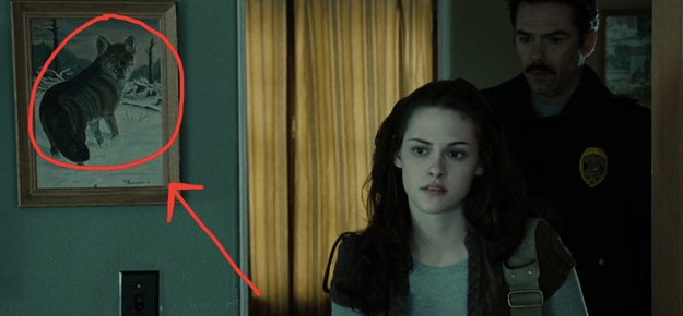 There's a picture of a wolf on Bella's bedroom wall in her home. ~Foreshadowing~ perhaps?