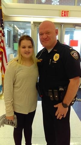 The two math wizards continued to exchange messages after the semi-successful tutoring session and recently met in person. Gruber stopped by Lena's school for lunch and says the experience exemplifies his department's commitment to community policing.