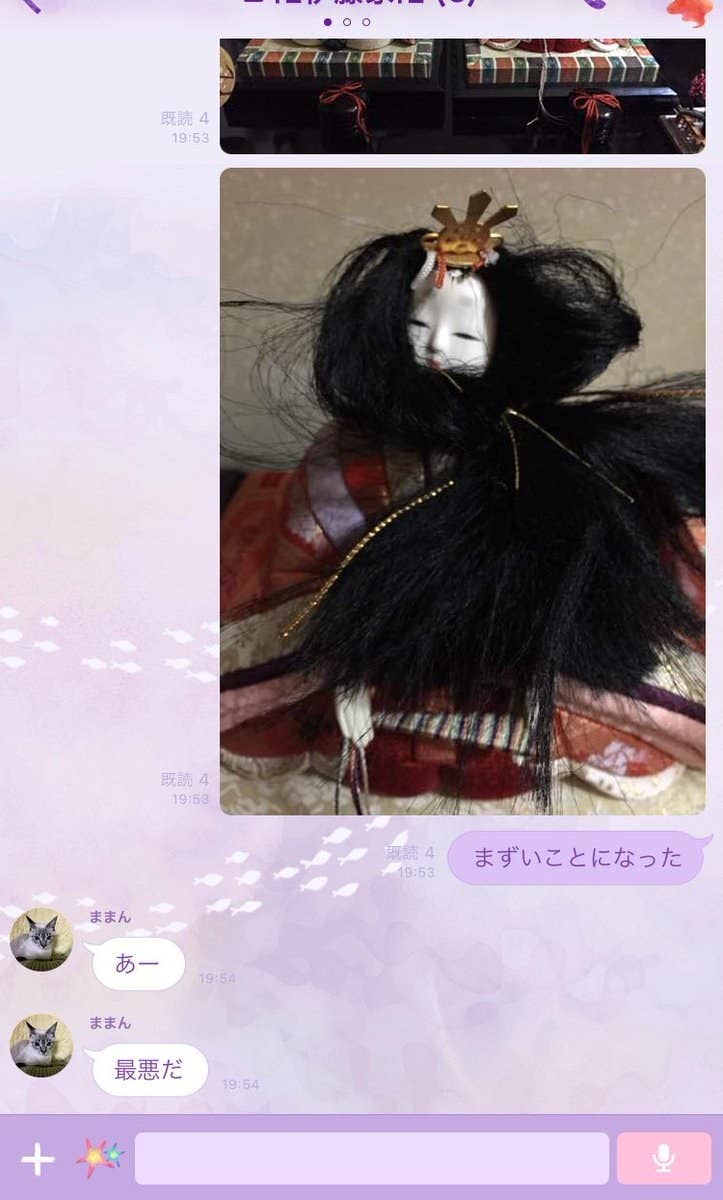 邪気がただよう ひな人形 原因はねこちゃん Twitterで話題の写真