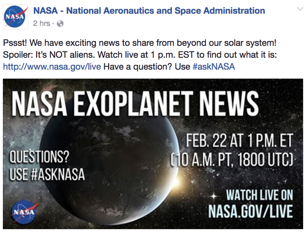 Desde hace unos días, la NASA advirtió que estaba por revelar noticias muy grandes.