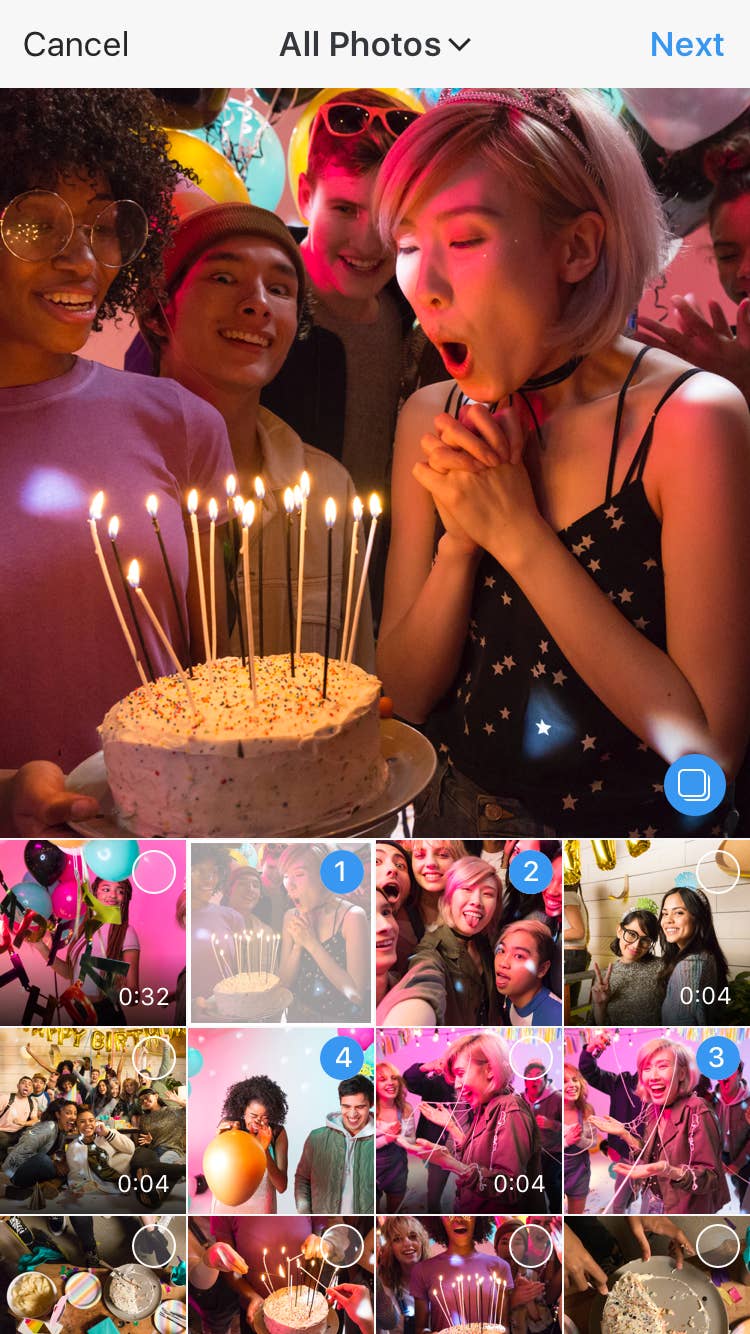 Instagram アルバム形式で投稿できる機能を追加