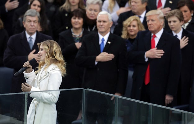 Jackie Evancho, who sang the National Anthem at Donald Trump's inauguration, on Wednesday asked the president for a chance to talk about transgender rights.