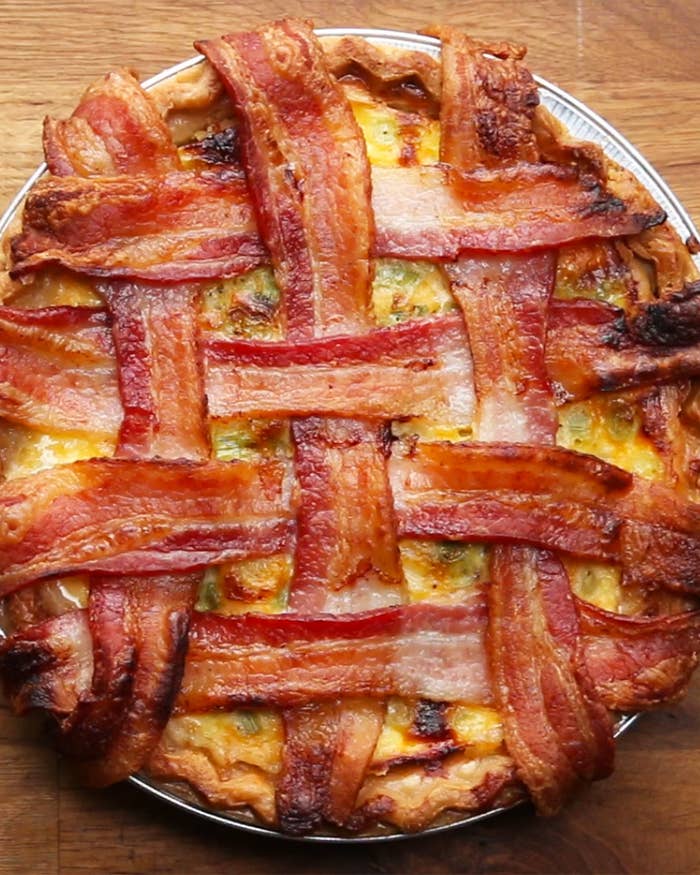 Bacon Lattice Breakfast Pie