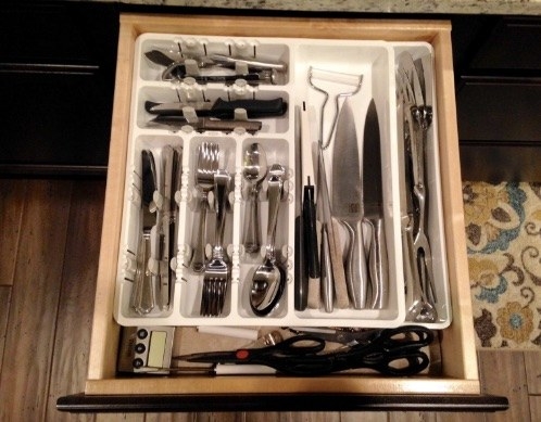 Kitchen utensil drawer organizers