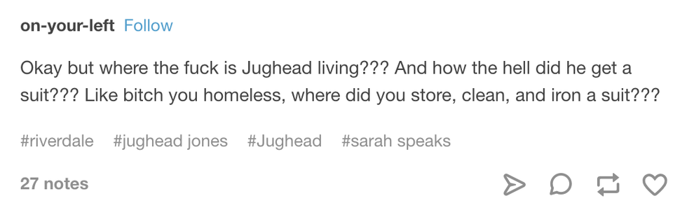 We Need To Talk About Jughead's Living Situation On 