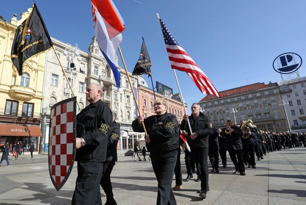 Today in "things that aren't great," a small group of far-right protesters in Croatia carried the US flag while shouting pro-Nazi slogans and pledged support to President Donald Trump.