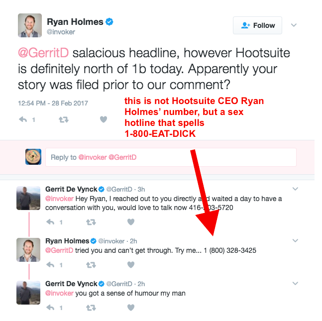 Hootsuite Ceo Directs Comment Seeking Reporter To Phone