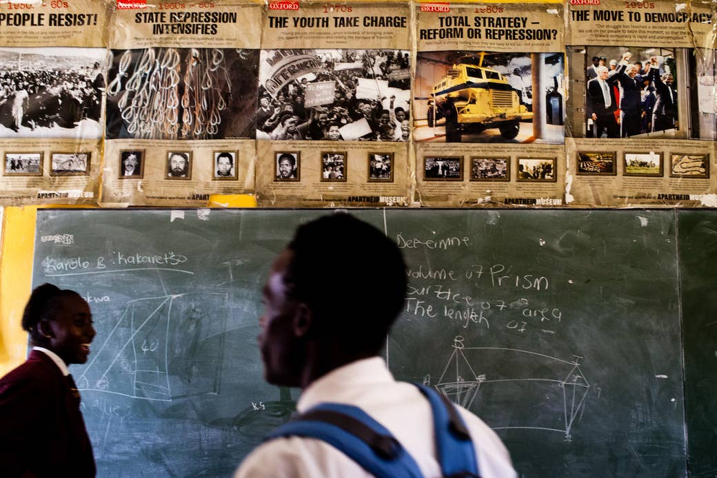 A history class room at a high school in Soweto, Oct. 2016.