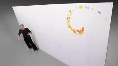 In this last video, stop motion is used to capture not only the motion of the animation elements, but the dynamic interaction between the normally static elements and the human body in motion, turning what had mostly been 2D art in the previous samples into a more 3D stop motion experience. In its own way, this opens an interesting door into the possibilities for narrative storytelling using a mix of real "live action" actors and 2D stop motion elements. Relatively complex and exciting pieces can be generated with just a few dollars worth of colored paper... and tremendous patience!