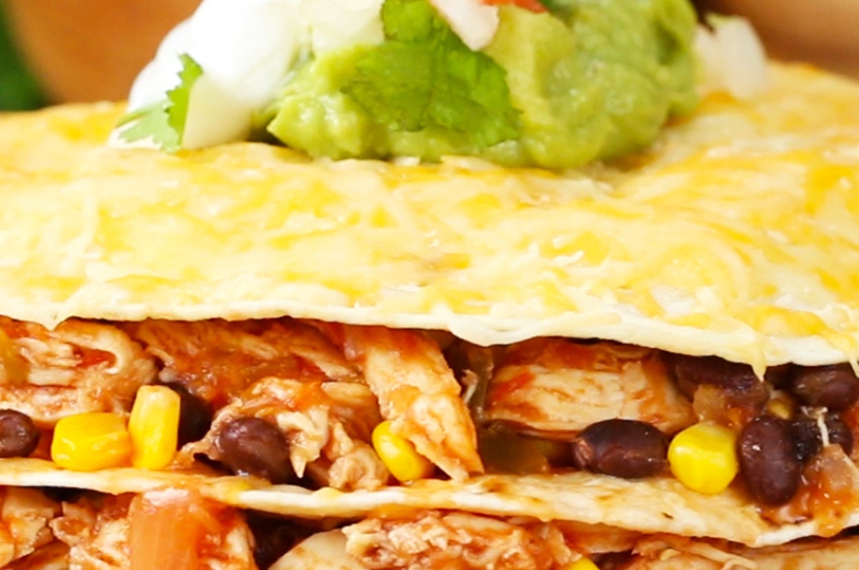 Cheesy Chicken Layer Quesadilla