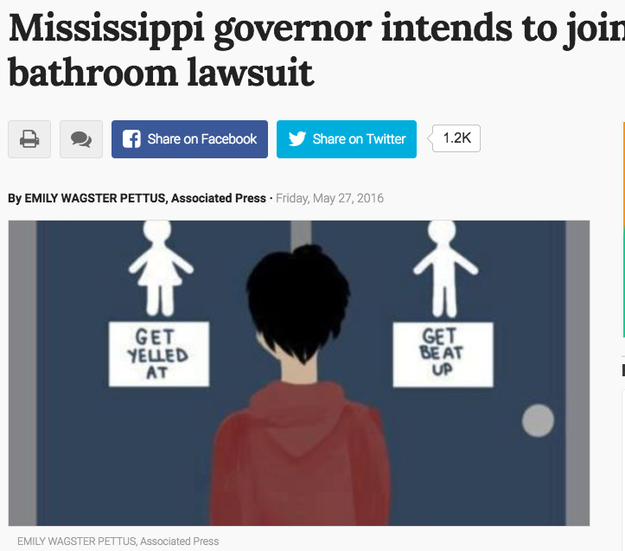 While Gross's original post wasn't hugely shared, over the past few years, the image has been used frequently, often uncredited, when there has been news around gender-neutral bathrooms.