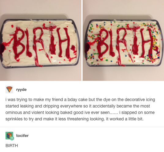 This menacing cake: