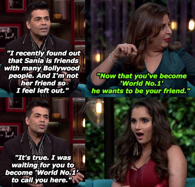 20 Hilarious Moments From Sania Mirza And Farah Khan S Koffee With Karan Episode Farah and sania were also at their wittiest best on. 20 hilarious moments from sania mirza