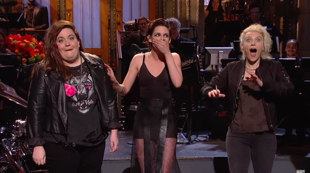 And, if we're being real, the best part isn't that she accidentally cursed, it's Kate McKinnon's reaction.