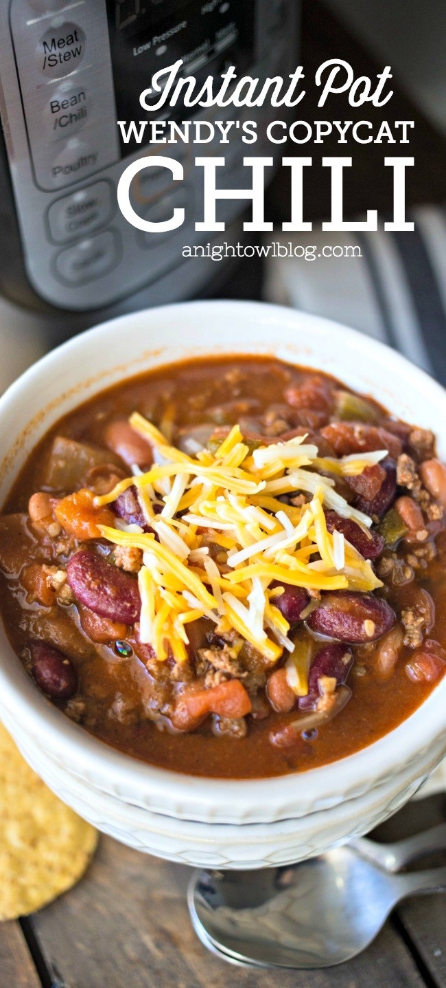 Instant Pot chili plated in a bowl