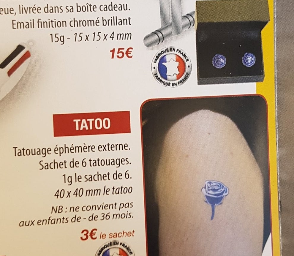 2. These temporary National Front tattoos, also available for purchase.