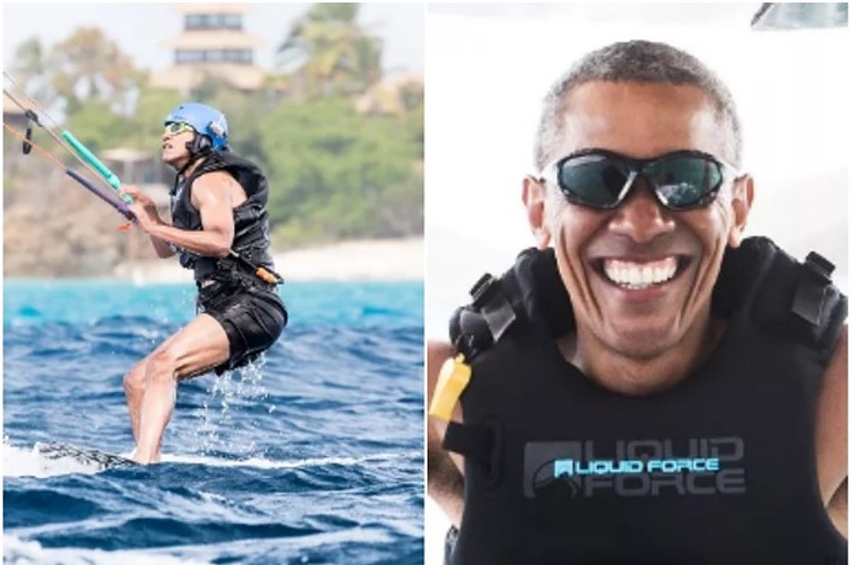 Barack Obama Went Kitesurfing In The Caribbean And He Is Really Happy(01)