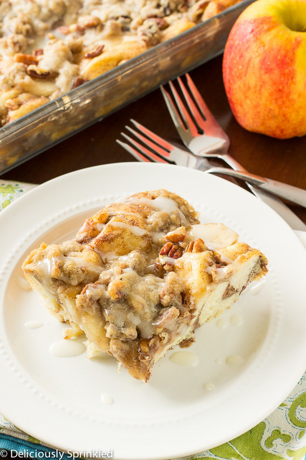 Apple streusel French toast bake.