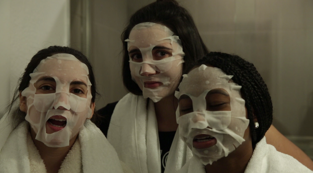 The first spot they went to was Chantel's house, where they did DIY facials.