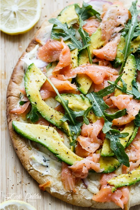 Smoked Salmon and Avocado Pizza