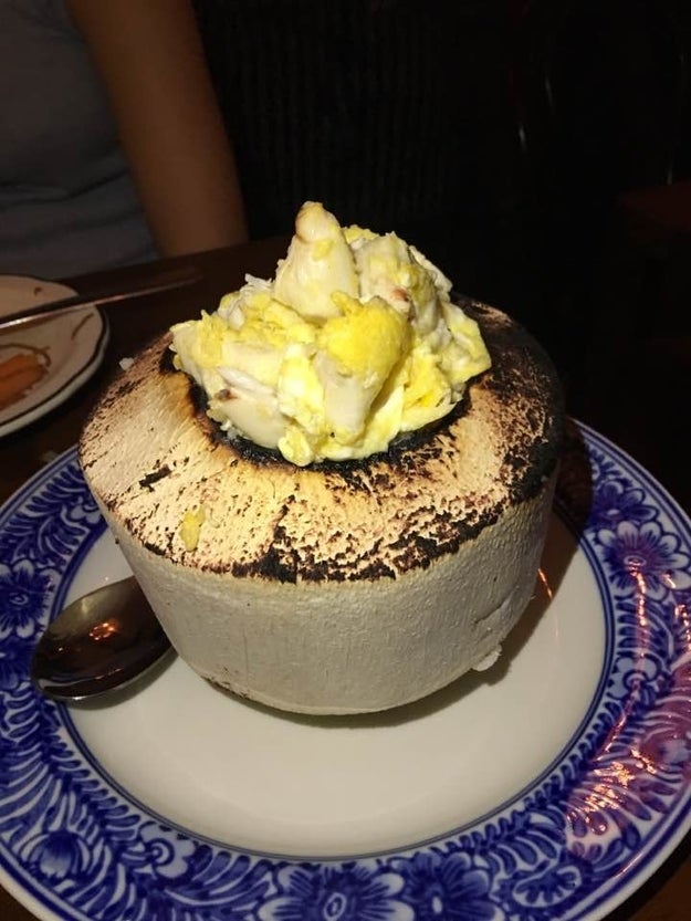 Crab Fried Rice in Young Coconut