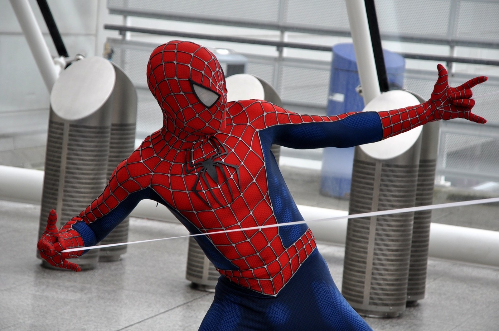 Because Spider-Man shoots webs from his wrist, Mr Grey does not.