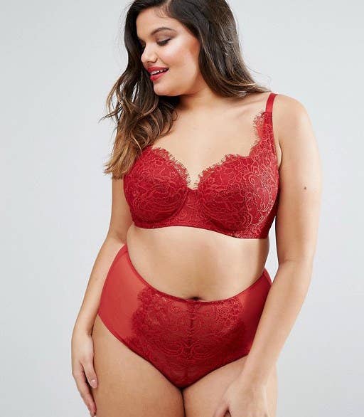 CACIQUE Lane Bryant Lace Boost Plunge Bra Size 38F In Red