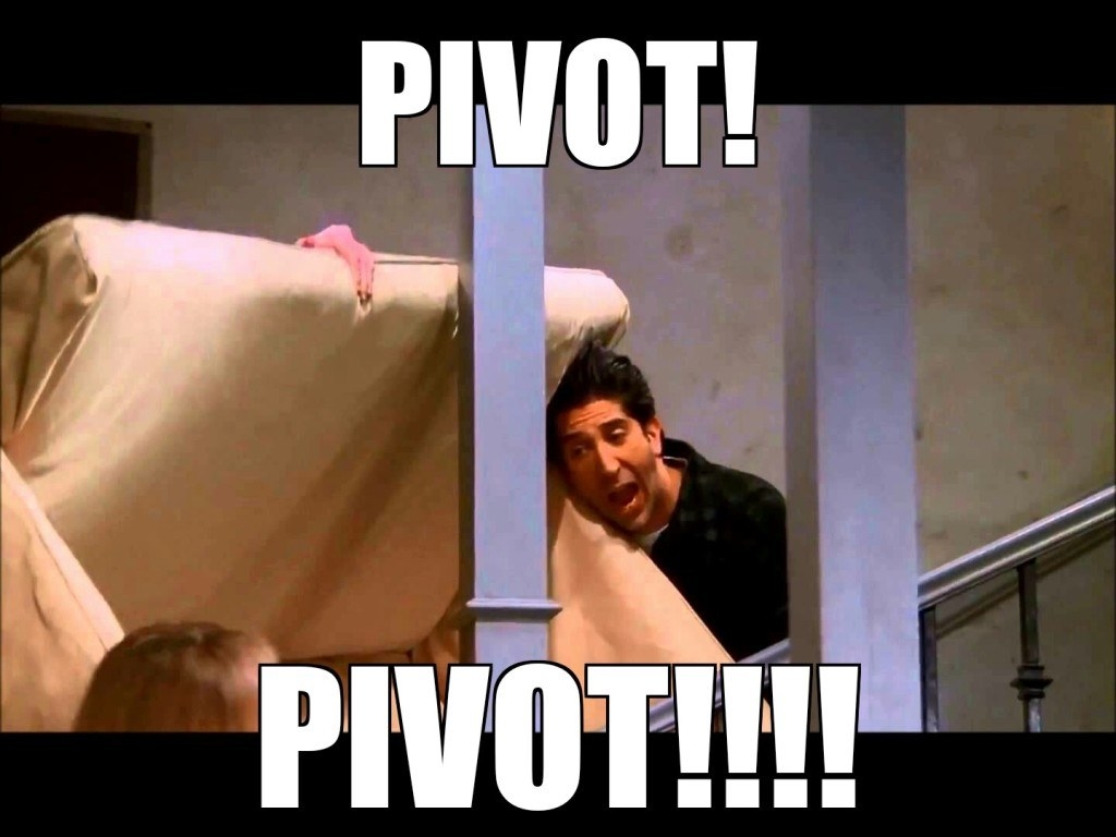 When Ross attempted to get a sofa miles up a stairs, he ran into a problem and attempted to pivot his way up the stairs.