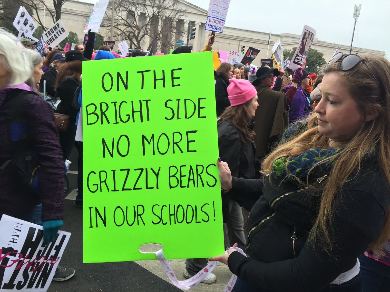 Besides having "wall, roof, and gun 4 grizzly" DeVos doesn't have a legit plan for our schools