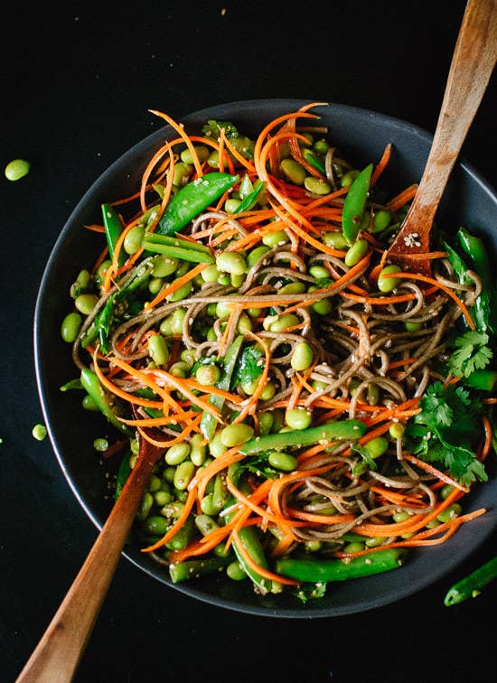 Just one cup of edamame will add a whopping 17 grams of protein — and the soba noodles kick that up even more. Recipe here.