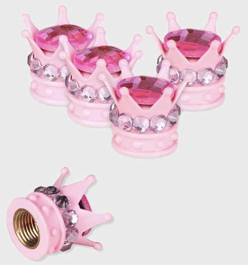 Aland Fashion Rhinestone Crown 3.5mm Anti Dust Earphone Cover Stopper Cap Pink 