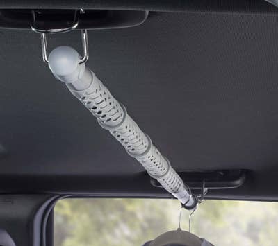 the hanger bar installed in a car