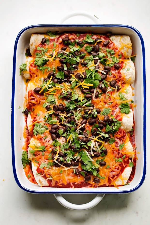 Topped with a DIY ranchero sauce. Recipe here.